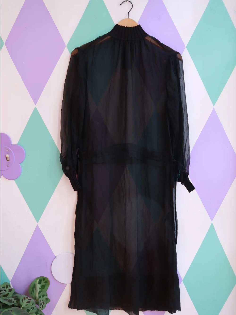 rag & bone Sheer Black Midi Dress